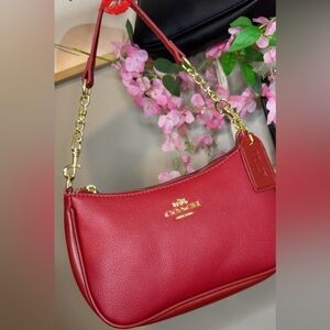 Coach Cherry Red Leather Shoulder Bag